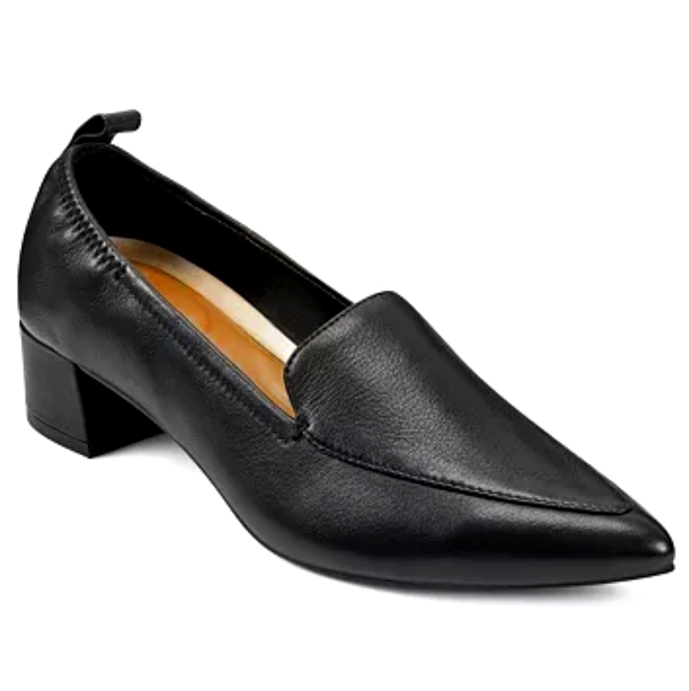 Aerosoles Galloway Black Leather sz 9.5 W loafer
